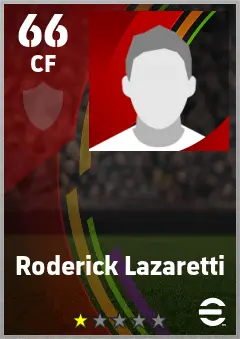 Roderick Lazaretti eFootball 2026 player card — 66 OVR CF