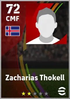 Zacharias Thokell eFootball 2026 player card — 72 OVR CMF