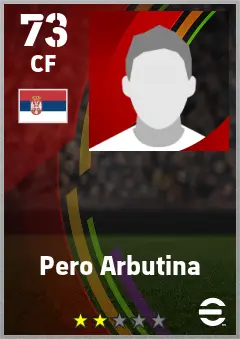 Pero Arbutina eFootball 2026 player card — 75 OVR CF