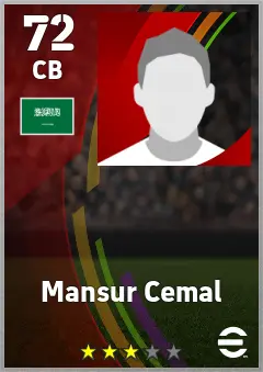 Mansur Cemal eFootball 2026 player card — 72 OVR CB