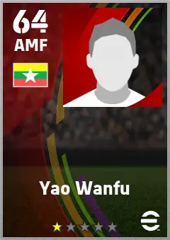Yao Wanfu eFootball 2026 player card — 64 OVR AMF
