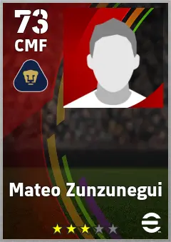 Mateo Zunzunegui eFootball 2026 player card — 73 OVR CMF
