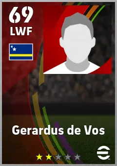 Gerardus de Vos eFootball 2026 player card — 69 OVR LWF