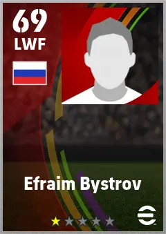 Efraim Bystrov eFootball 2026 player card — 69 OVR LWF
