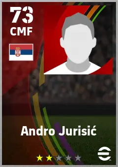 Andro Jurisic eFootball 2026 player card — 73 OVR CMF