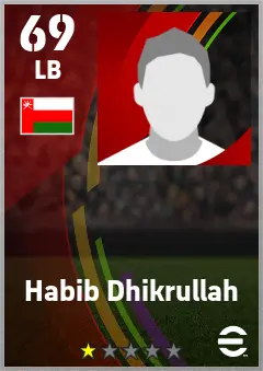 Habib Dhikrullah eFootball 2026 player card — 69 OVR LB
