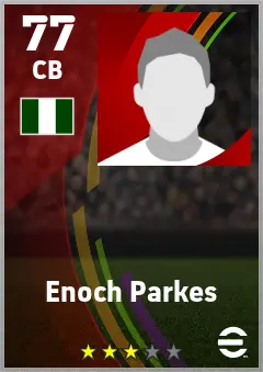Enoch Parkes eFootball 2026 player card — 77 OVR CB