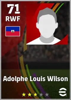 Adolphe Louis Wilson eFootball 2026 player card — 71 OVR RWF