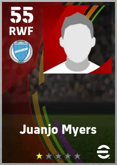 Juanjo Myers eFootball 2026 player card — 55 OVR RWF