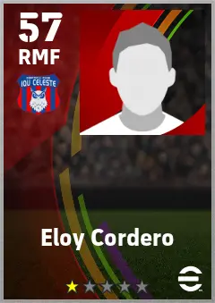 Eloy Cordero eFootball 2026 player card — 57 OVR RMF