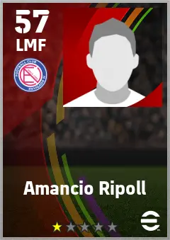 Amancio Ripoll eFootball 2026 player card — 57 OVR LMF