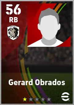 Gerard Obrados eFootball 2026 player card — 56 OVR RB