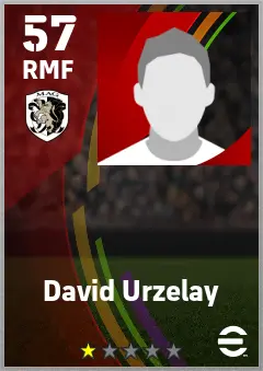 David Urzelay eFootball 2026 player card — 57 OVR RMF