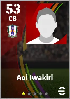 Aoi Iwakiri eFootball 2026 player card — 53 OVR CB