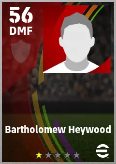Bartholomew Heywood eFootball 2026 player card — 56 OVR DMF