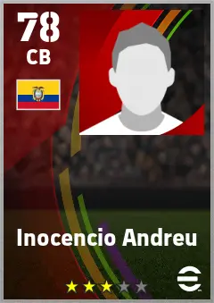 Inocencio Andreu eFootball 2026 player card — 78 OVR CB