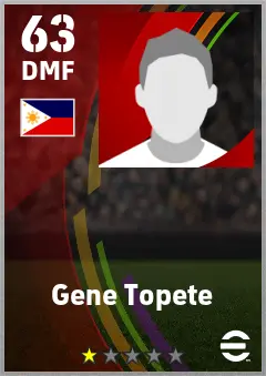 Gene Topete eFootball 2026 player card — 63 OVR DMF