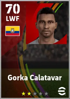 Gorka Calatavar eFootball 2026 player card — 70 OVR LWF