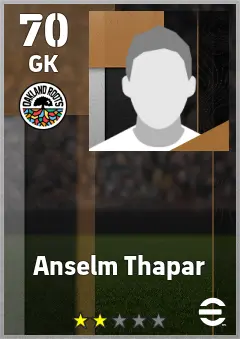 Anselm Thapar eFootball 2026 player card — 70 OVR GK