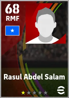 Rasul Abdel Salam eFootball 2026 player card — 68 OVR RMF