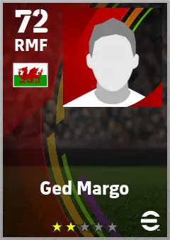 Ged Margo eFootball 2026 player card — 72 OVR RMF