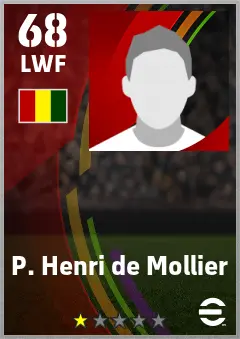 P. Henri de Mollier eFootball 2026 player card — 68 OVR LWF