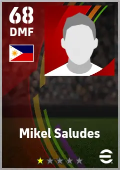 Mikel Saludes eFootball 2026 player card — 68 OVR DMF