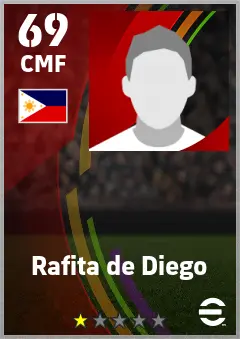 Rafita de Diego eFootball 2026 player card — 69 OVR CMF