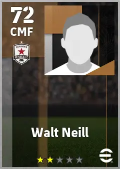 Walt Neill eFootball 2026 player card — 72 OVR CMF