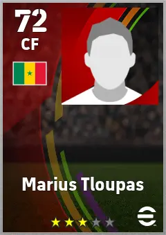 Marius Tloupas eFootball 2026 player card — 72 OVR CF