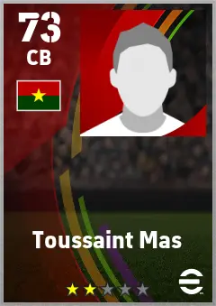 Toussaint Mas eFootball 2026 player card — 73 OVR CB