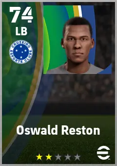 Oswald Reston eFootball 2026 player card — 74 OVR LB