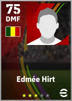Edmee Hirt eFootball 2026 player card — 75 OVR DMF