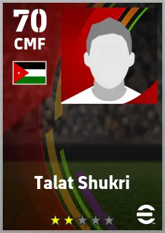 Talat Shukri eFootball 2026 player card — 70 OVR CMF