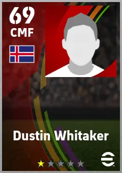 Dustin Whitaker eFootball 2026 player card — 69 OVR CMF