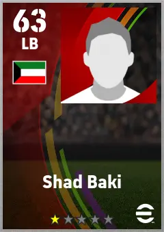Shad Baki eFootball 2026 player card — 63 OVR LB