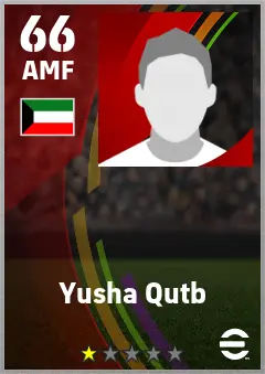 Yusha Qutb eFootball 2026 player card — 66 OVR AMF