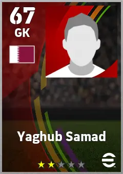 Yaghub Samad eFootball 2026 player card — 67 OVR GK
