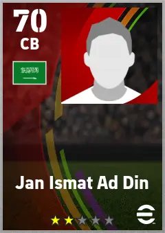 Jan Ismat Ad Din eFootball 2026 player card — 70 OVR CB