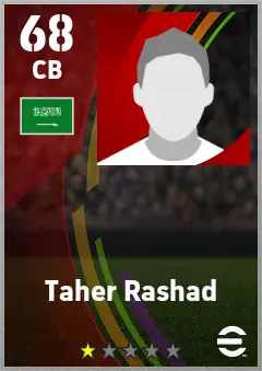 Taher Rashad eFootball 2026 player card — 68 OVR CB