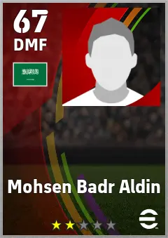 Mohsen Badr Aldin eFootball 2026 player card — 67 OVR DMF