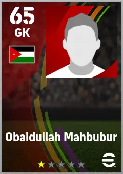 Obaidullah Mahbubur eFootball 2026 player card — 65 OVR GK