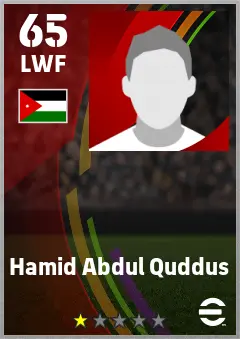 Hamid Abdul Quddus eFootball 2026 player card — 65 OVR LWF
