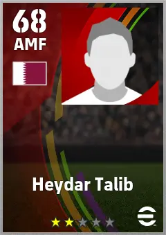Heydar Talib eFootball 2026 player card — 68 OVR AMF