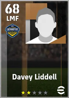 Davey Liddell eFootball 2026 player card — 68 OVR LMF