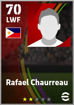 Rafael Chaurreau eFootball 2026 player card — 70 OVR LWF