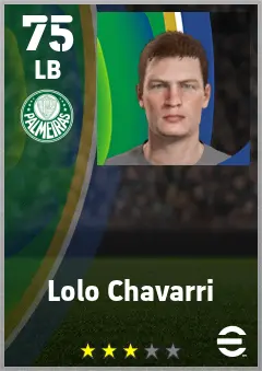 Lolo Chavarri eFootball 2026 player card — 75 OVR LB