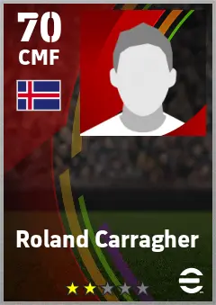 Roland Carragher eFootball 2026 player card — 70 OVR CMF