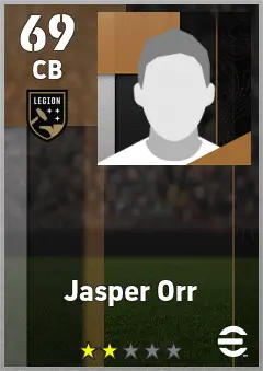 Jasper Orr eFootball 2026 player card — 69 OVR CB