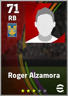 Roger Alzamora eFootball 2026 player card — 71 OVR RB